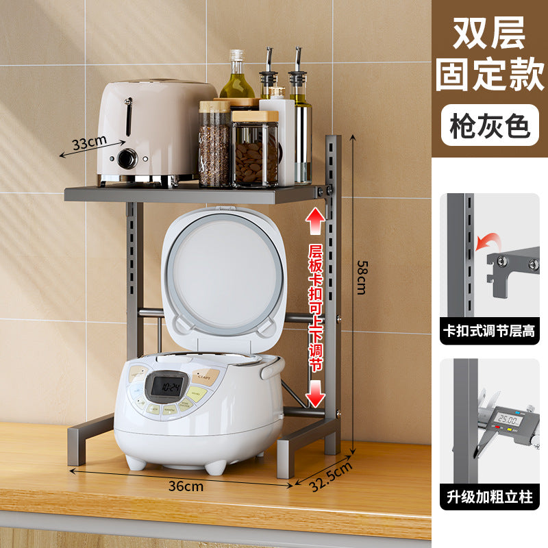 One piece of storage rack, delivery cabinet, carbon steel, kitchen rack, telescopic rice cooker, easy to clean and multi-functional storage