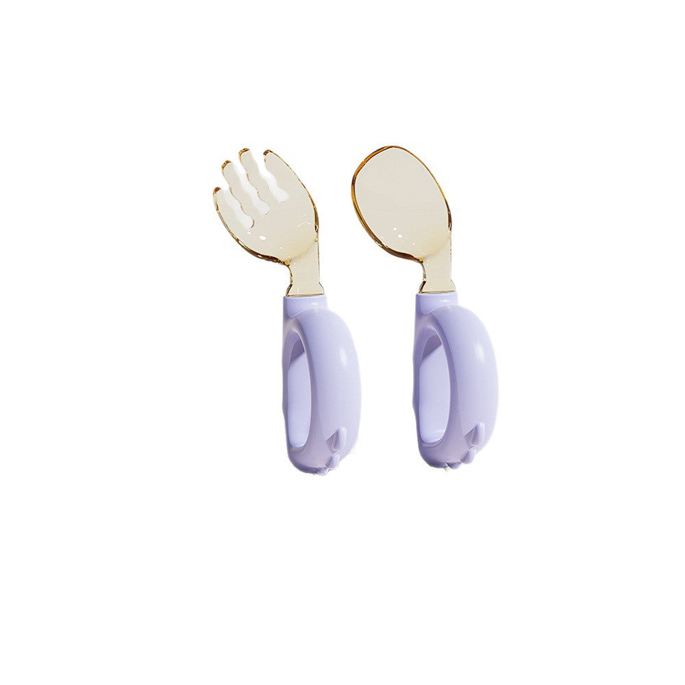 Custom logo baby training fork and spoon set - kids' self-feeding dinosaur fork and spoon - baby ppsu fork and spoon