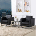 Single seater office sofa with coffee table set - genuine leather, ideal for car dealerships (4s stores), customer waiting areas, reception rooms - minimalist modern design