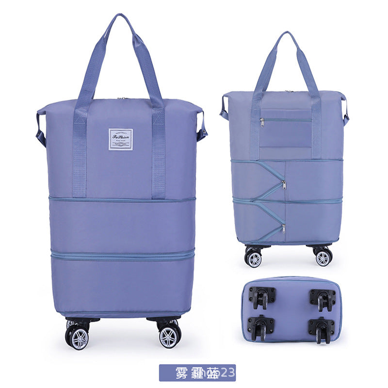 Newly upgraded silent universal wheel bag multi-function large capacity removable pulley travel dry and wet separation boarding bag
