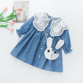 Girls' spring/autumn outfit  new style faux two-piece dress shirt dress, long-sleeved princess dress for toddlers and young children, stylish skirt