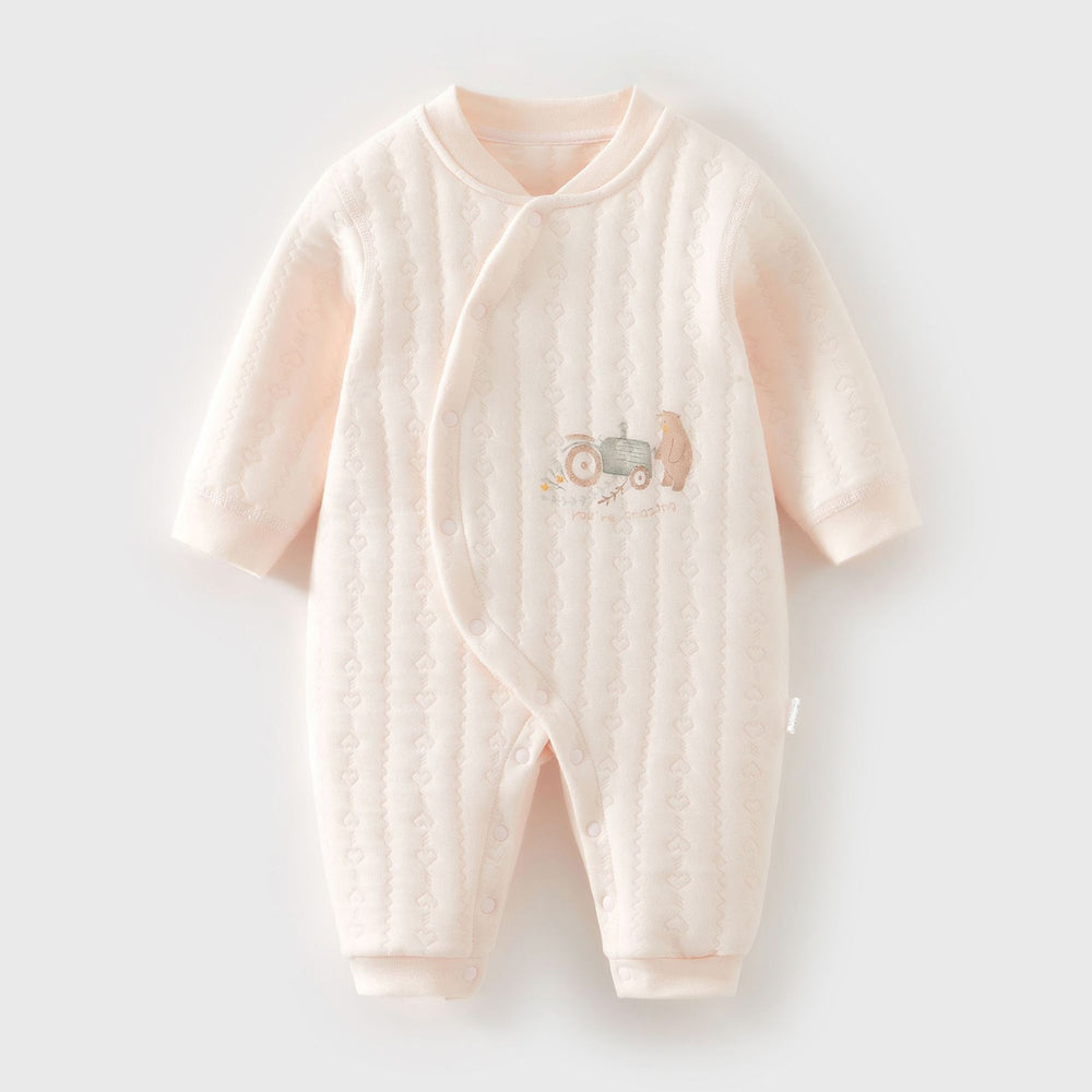 Babibele baby onesie - pure cotton, warm, newborn clothes, quilted romper, baby bodysuit, sleepsuit (unisex)