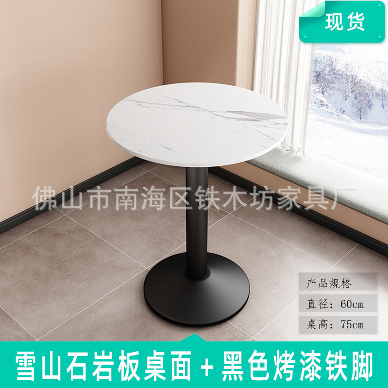 Customized commercial slate dining table simple table bar milk tea fast food restaurant canteen rectangular table apartment negotiation table and chairs