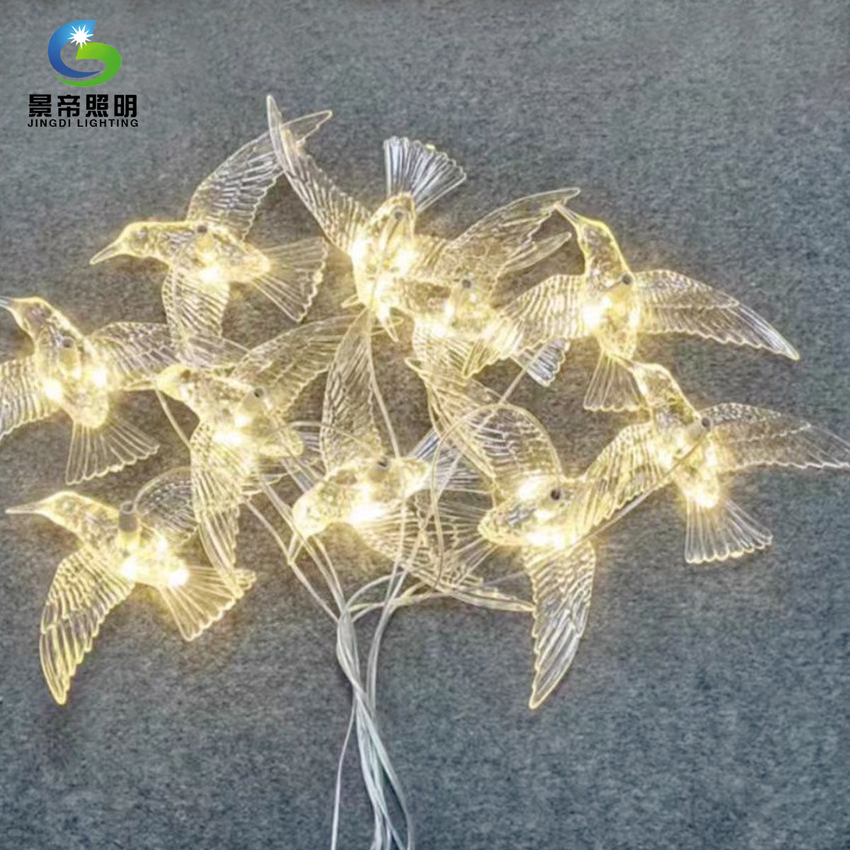 Wedding props ten acrylic transparent bird chandeliers wedding stage ceiling arrangement decorative lights luminous birds