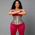 [leopard print yellow] zipper tight slimming waist shaping tops tummy shaping latex vest corset