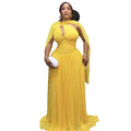 European and american cross-border women's fashion:  summer new arrival - elegant ruched ribbon dress, slim-fit evening gown, long dress