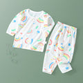 Baby air conditioning suit suit thin long sleeves summerpure cotton male baby home clothes summer clothes female kids pajamas summer