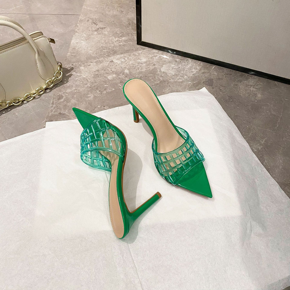 Yx transparent high heels women's summer 2026 new pointed toe stiletto sandals versatile slimming niche design fashion women's shoes