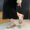 New women's birkenstock-style soft sole sandals with adjustable buckle strap - retro suede beach slippers for outdoor wear (cross-border e-commerce)