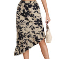 cross-border code new arrival  women’s original asymmetrical floral hip skirt