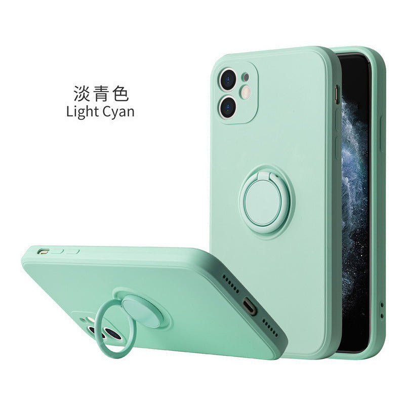 Suitable for samsung s25ultra mobile phone case s24fe liquid silicone ring holder all-inclusive s10 lens protective case