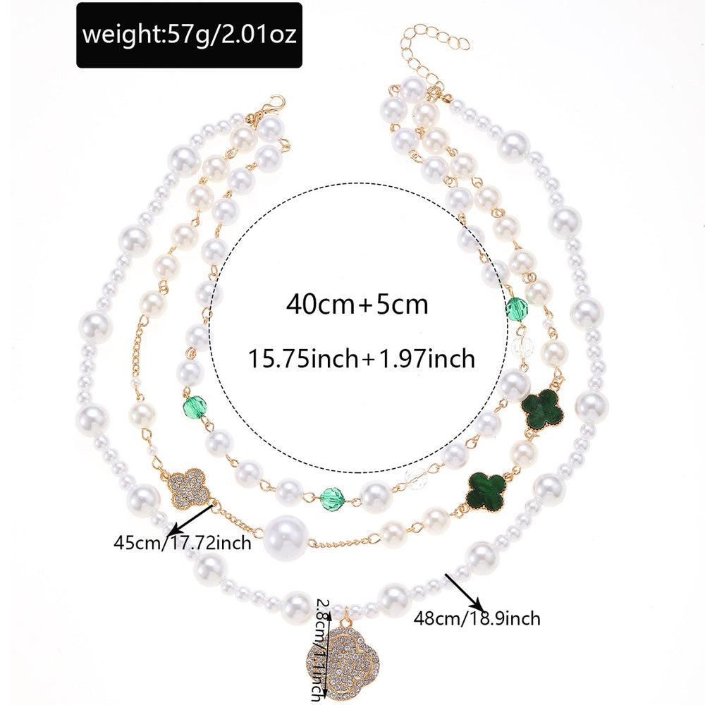 Wholesale faux pearl sweater necklace - cross-border vintage french style jewelry - light luxury, high-end, elegant diamond-studded pendant necklace for women