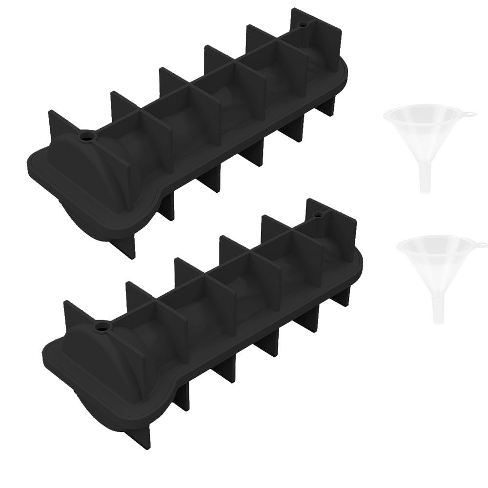 Cross-border explosion spoof creative silicone ice grid with funnel with cover easy demoulding KTV party, ice mold wholesale