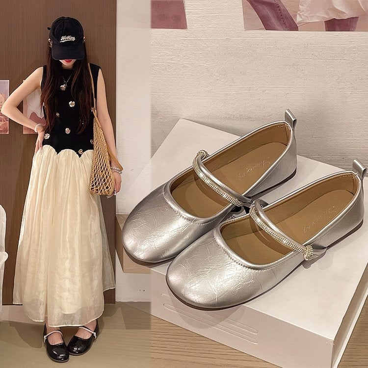 french chic flats: women's  autumn new arrivals - mary janes, flat, soft style, solid color