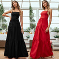 European and american women's clothing  new arrival: flowy, figure-hugging evening gown with open back and spaghetti straps - elegant plus size dress