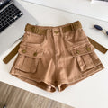 American retroworkwear hot girl hot pants denim shorts women's new arrival summer high waistloose pantspetitesstraight-leg pants