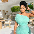 European and american women's clothing  autumn new sweet and fresh one-shoulder high-waisted slimming bodycon maxi dress