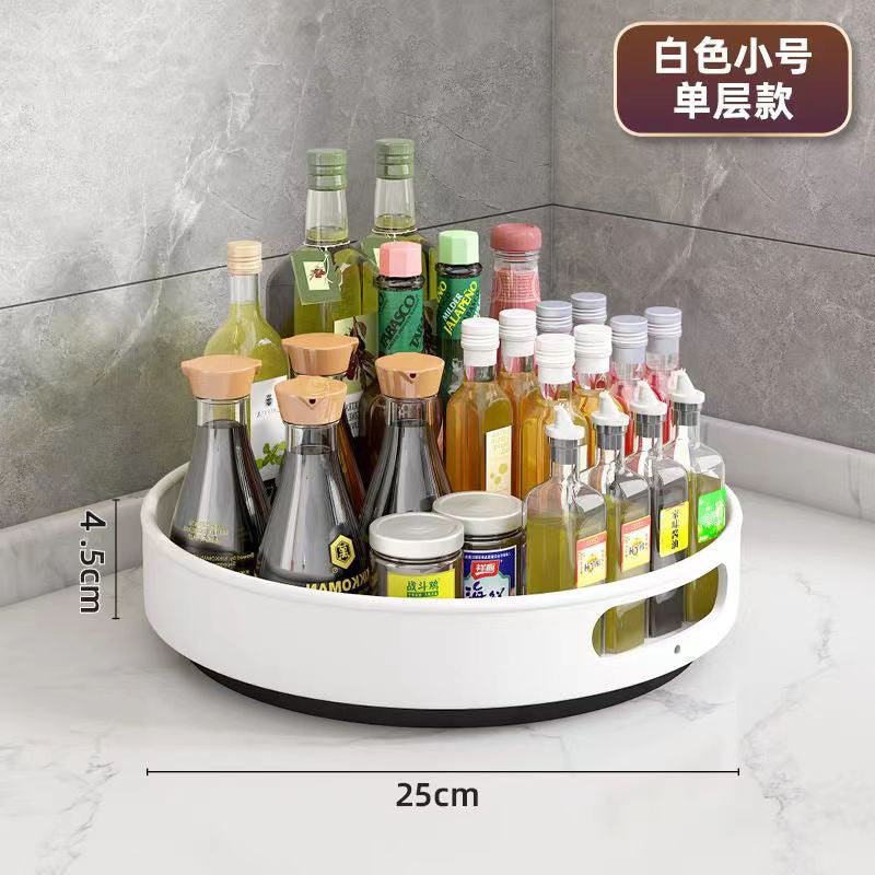 New rotating multi-functional corner shelf for kitchen spices, living room countertops, bathroom makeup storage - medium to tall