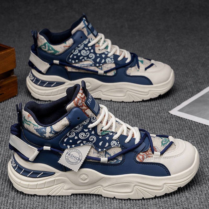 Men's shoes 2025 new spring collection: youth casual running sneakers, student platform shoes, non-slip dad shoes, trendy footwear for men