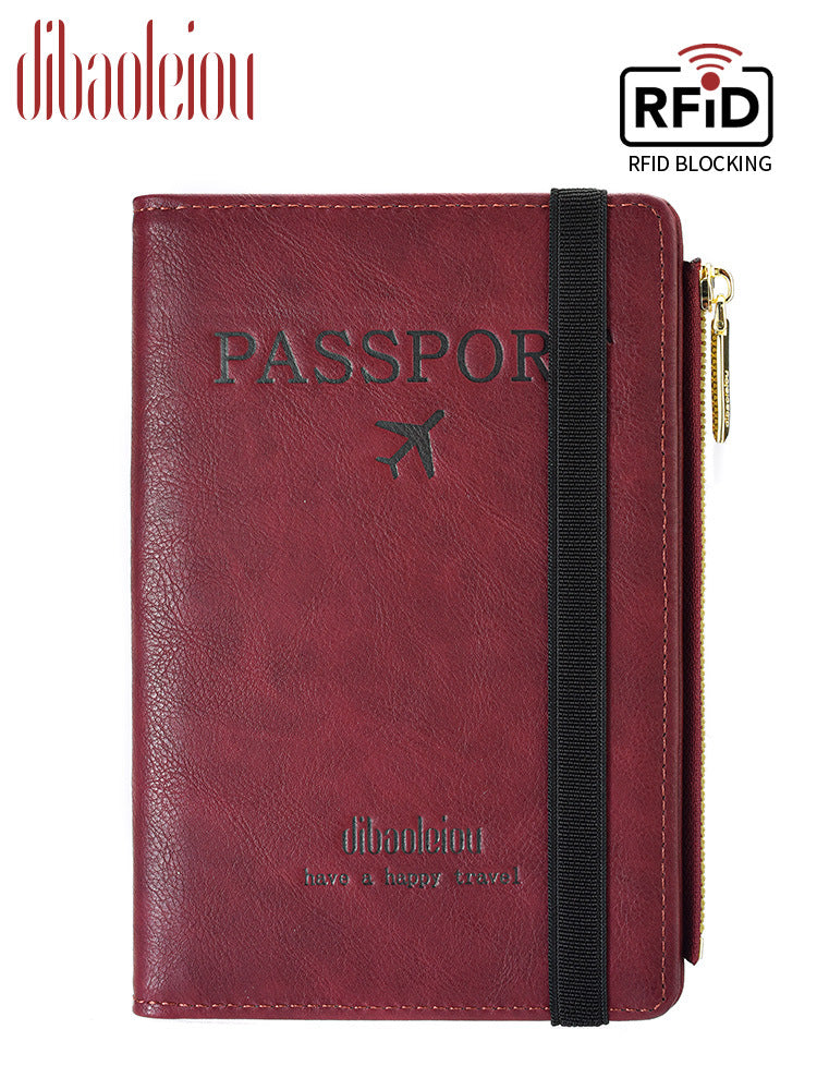 RFID anti-theft brush, multi-functional passport bag, men's and women's ID holder, passport holder, wallet, overseas ID bag, card bag.