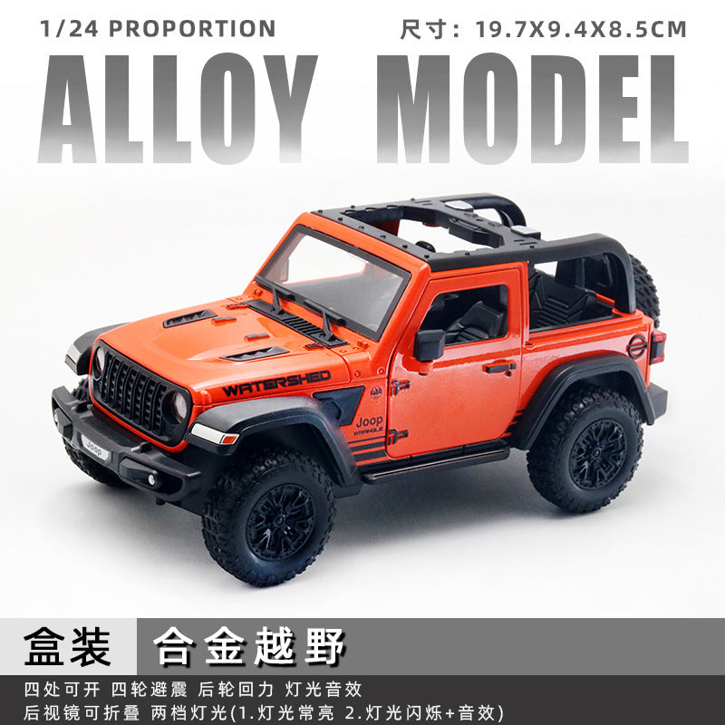 Large jeep wrangler alloy artificial 1:24 model bugatti lambo car kids toy men's gift ornaments