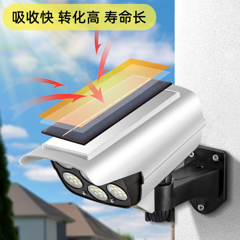 Solar powered outdoor garden light - home security fake camera surveillance lamp - outdoor lighting with human body induction - anti-theft light