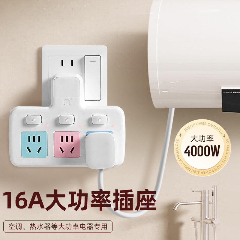 Multi-port usb charging power strip with surge protection, overload protection, five-outlet expansion, independent switches, and bedside night light