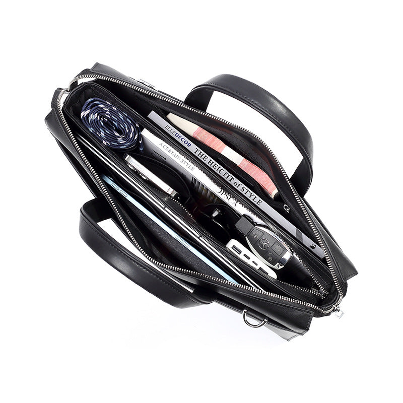 New handbag men's leather anti-theft combination lock men's computer briefcase multi-functional cowhide business men's bag