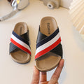 Ready-to-ship boys' soft cork fashion sandals, kids' sandals, flip-flops, flat closed-toe slides, slip-on mules