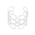 Wholesale hollow-out bangle bracelets - european & american cross-border jewelry, unique polished alloy bangles, high-end wide geometric bracelets for women