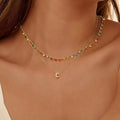 European and american cross-border hot-selling real gold brass electroplated fashion full circle colorful seed bead tassel women's elegant necklace
