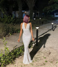 European and american cross-border women's fashion:  early winter new sleeveless halter v-neck tie-back slim-fit maxi dress