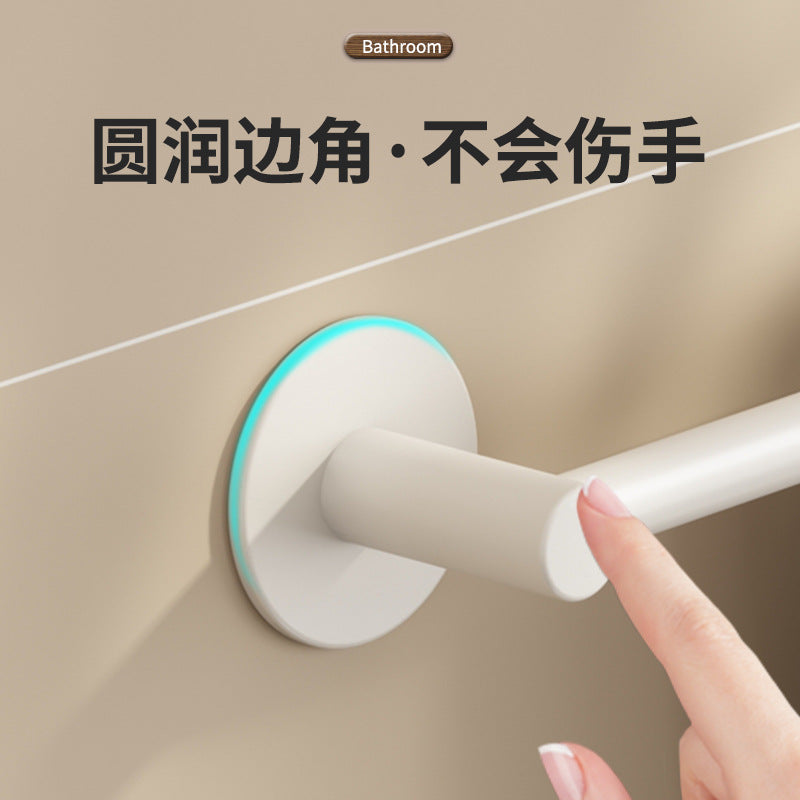 White towel rack No punching toilet wall hanging bathroom single rod rack toilet toilet storage hanger