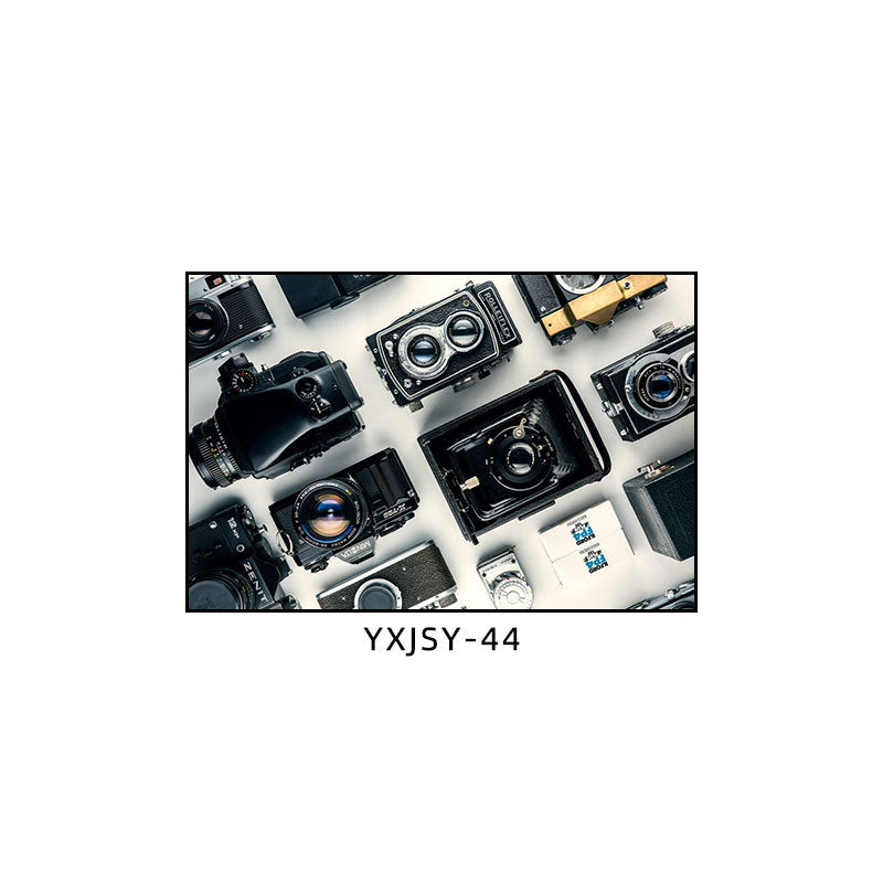 Camera photography Decorative painting Photo studio Black and white industrial style hanging painting Media studio Camera mural