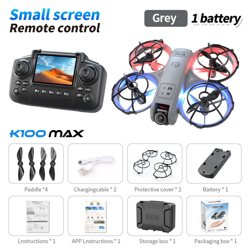 K100mini drone with screen remote control, optical flow hovering, dual lens hd aerial photography, extended flight time remote control aircraft