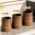 Retro imitation wood grain trash can for home2024new arrival large capacity living room kitchen bathroom commercial chinoiserie wastebasket
