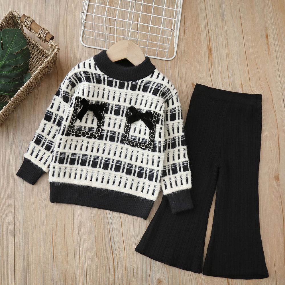 Girls' knitted sweater set - new autumn/winter  collection - chanel-inspired style - cardigan & knitwear set