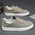 Canvas shoes men's low-top winter2025new arrivalniche style low-top printing sneakers menthick sole sports casualtrendy shoes