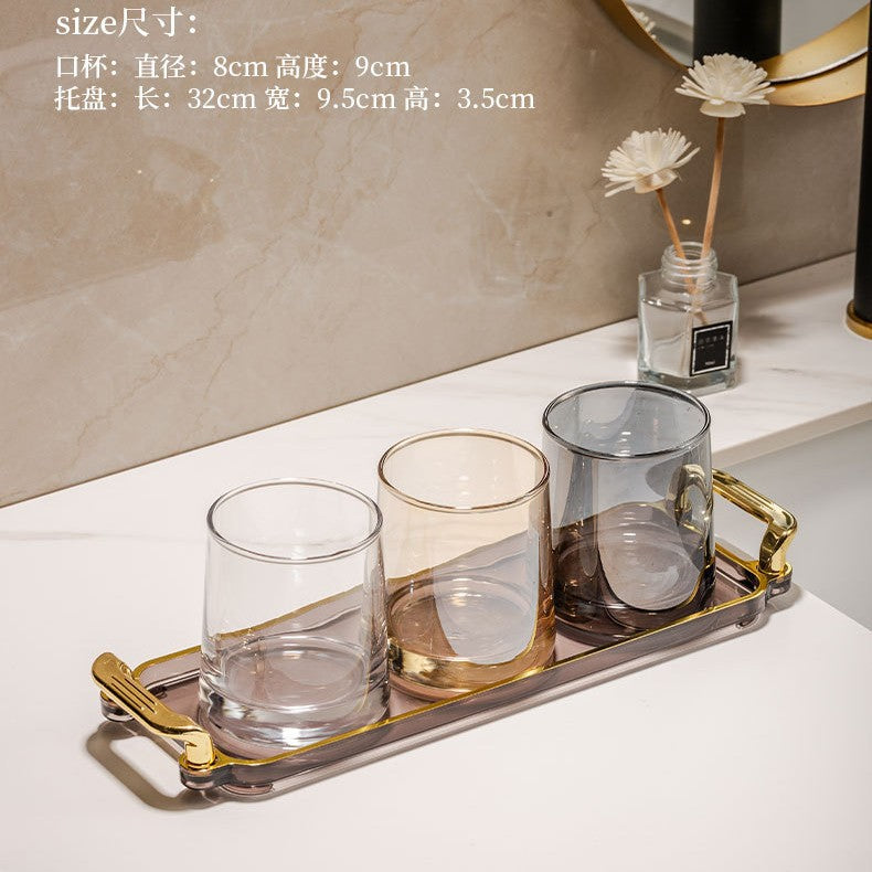 Glass mouthwash cup minimalist toothbrush cup couple's home toothbrushing cup set hotel guest room wash cup toothbrush cup