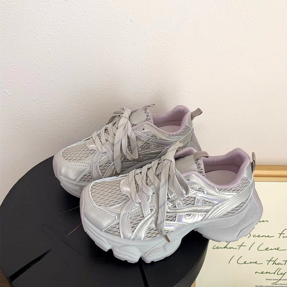 Thick sole dad shoes for women 2026 summernew arrivaleasiest for matchpetites lightweight breathable casual shoes height increasing shoes