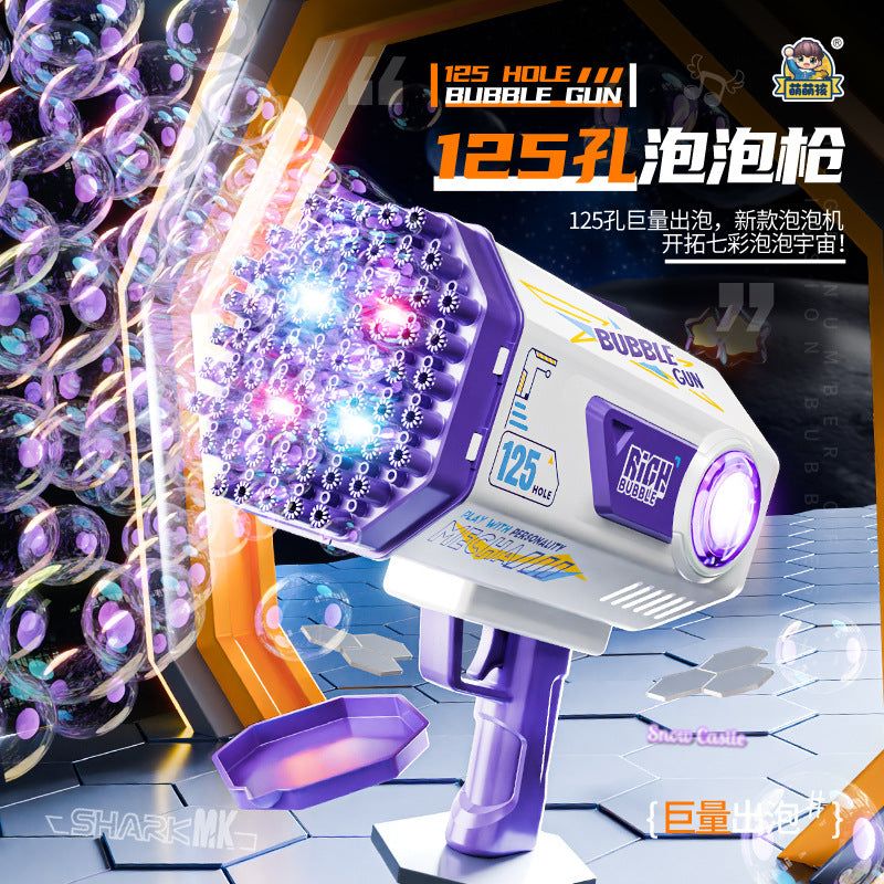 2025 new cross-border bubble machine - kids' handheld electric gatling bubble gun with 125 bubbles - trendy toy for girls