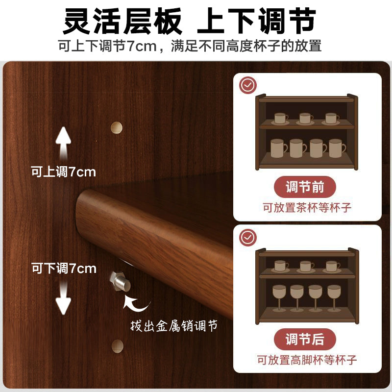 Solid wood dustproof cup holder changhong glass tea set storage cabinet cup water cup coffee cup storage rack desktop storage box