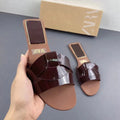 Za2024summernew arrival round toe flats one-shaped shallow mouth asymmetrical flat heel fashioneasiest for match sandals and slippers for women