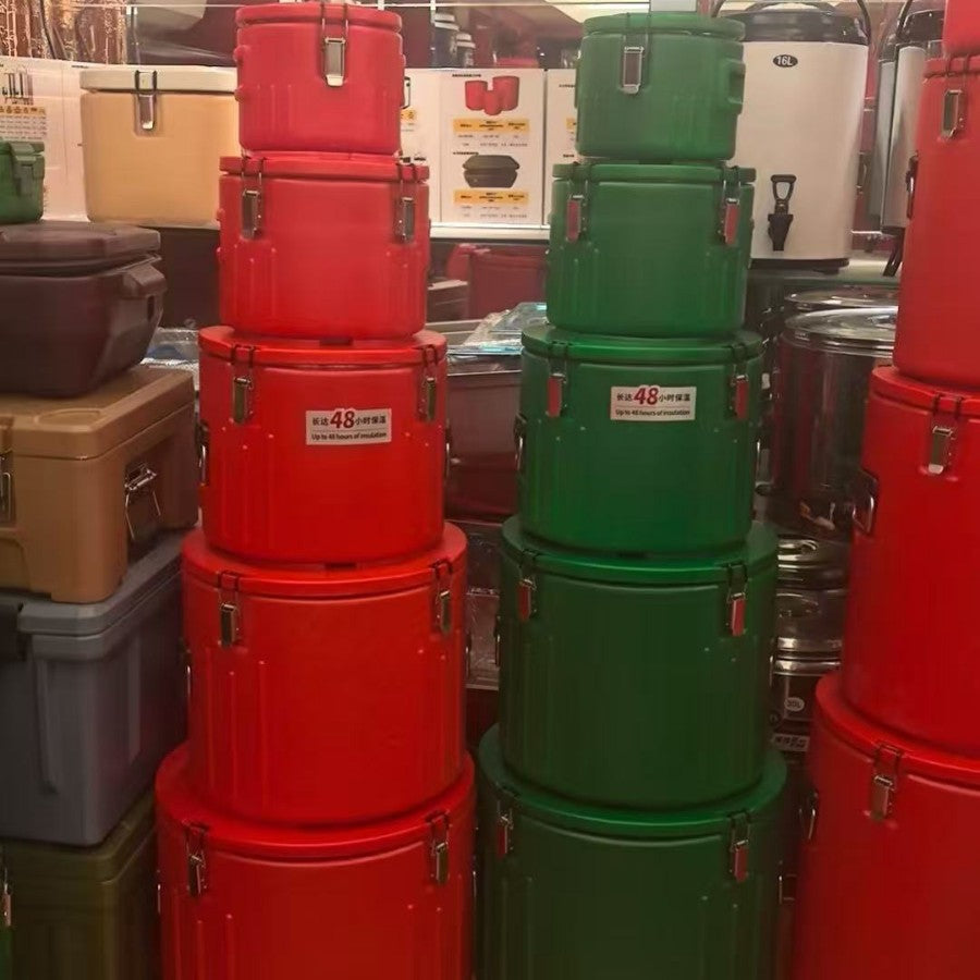 hot-selling factory direct sales stainless steel tableware fresh-keeping lunch box commercial stall thermal bucket thermal pot five-piece set