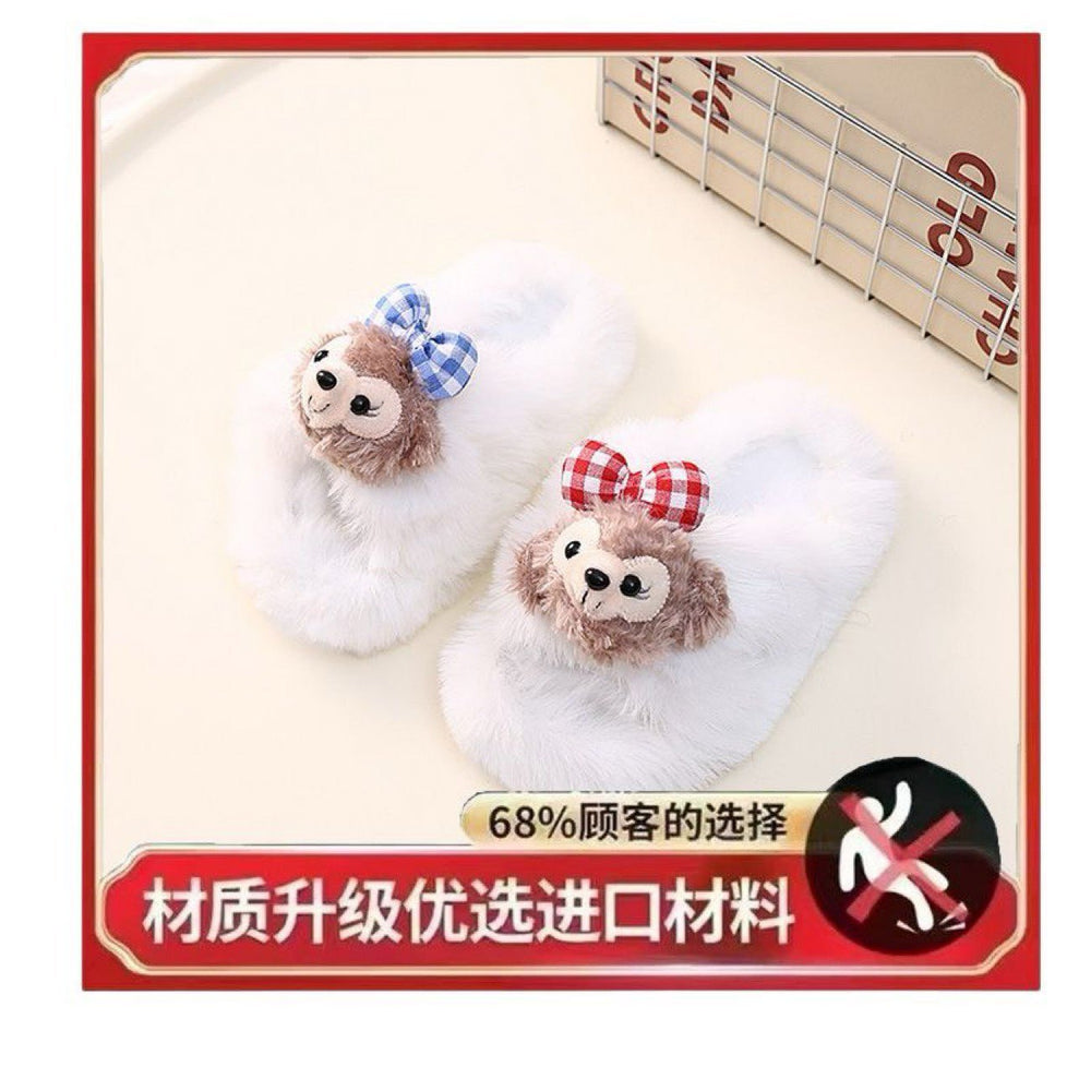 Popular internet celebrity fur slippers for women 2025fall and winternew arrivalk-stylecute shirley rose home cotton slippers for women outwear