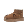 Plus size women's snow boots for export - new autumn/winter  collection: fleece-lined, extra thick, warm, slip-on cotton shoes with bow detail