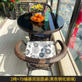 Three-piece rattan chair set casual tea table courtyard rattan outdoor table and chairs balcony tea table and chairs balcony casual table and chairs