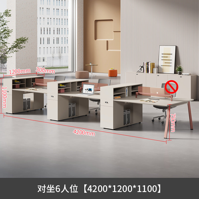 Staff desk office desk and chair combination casual modern office screen computer desk employee slot six-person booth