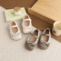 Vancahao children's shoes  spring and autumn new soft sole leather shoes korean style girls' hollow lace bow princess shoes