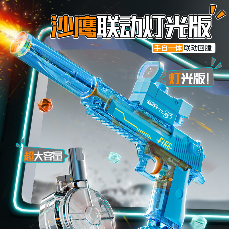 hot model linked desert eagle electric water gun family interactive fully automatic continuous fire boy toy water fight